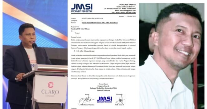 
JMSI Sultra tunjuk Direktur PT. Mihzan Media Mandiri, LM Irfan Mihzan sebagai Ketua JMSI Buton Raya