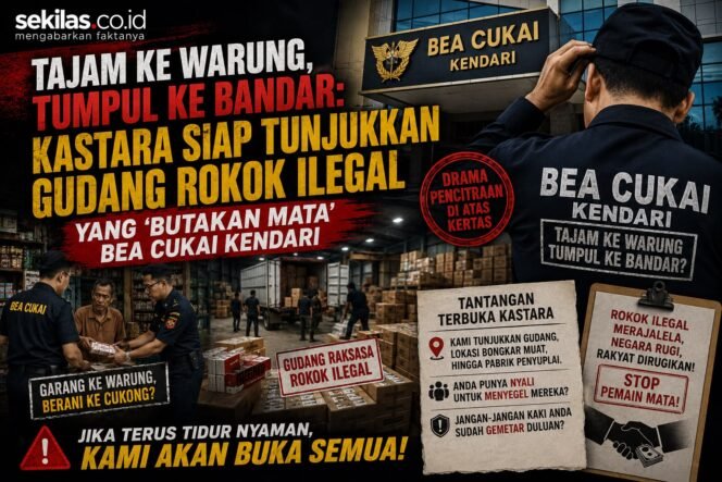 
Tajam ke Warung, Tumpul ke Bandar, KASTARA Siap Tunjukkan Gudang Rokok Ilegal yang ‘Butakan Mata’ Bea Cukai Kendari