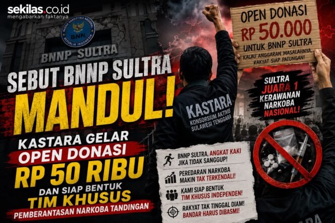 
BNNP Sultra Dinilai Mandul, KASTARA Sindir Lewat ‘Open Donasi 50 Ribu’ hingga Siapkan Tim Penindak Tandingan