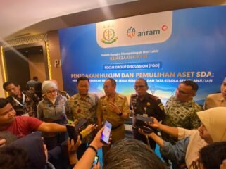 Gubernur Sultra ASR bersama Kejati Sultra dan Direktur Utama Antam usai mengikuti FGD Penegakan Hukum dan Pemulihan Aset SDA